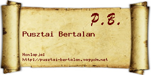 Pusztai Bertalan névjegykártya